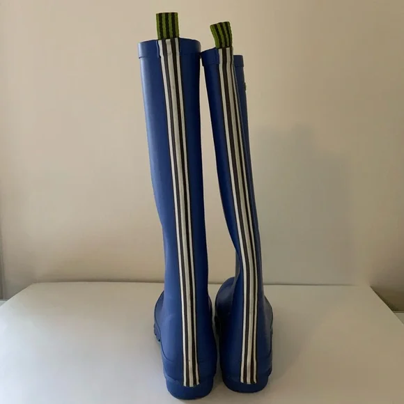 Henri Bendel Blue Rubber Rain Boots Wellies, 8 - Picture 6 of 14